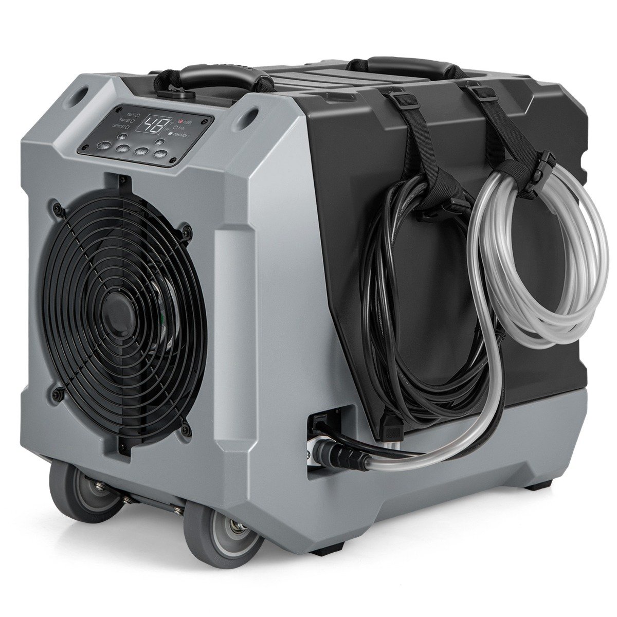 85 L/Tag Gewerblicher Luftentfeuchter mit Pumpe & Ablaufschlauch & 24H Timer Bautrockner Schwarz