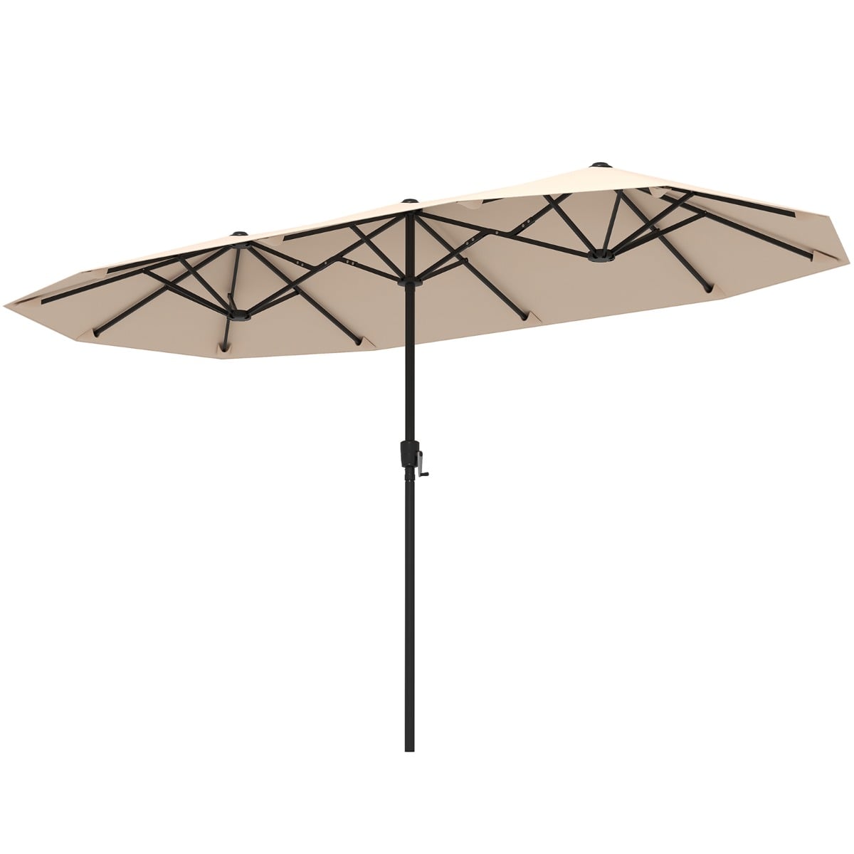 Doppelsonnenschirm mit Kurbel & UV Schutz Sonnenschirm Gartenschirm Terrassenschirm Beige