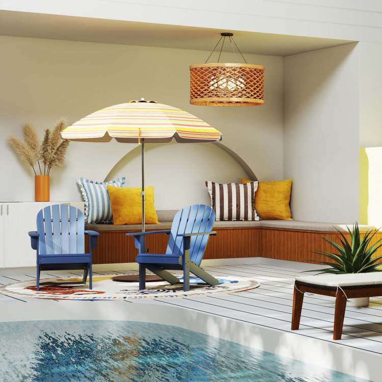 Strandschirm + Schirmständer Set Neigbarer Sonnenschirm Schirmständer mit Rollen