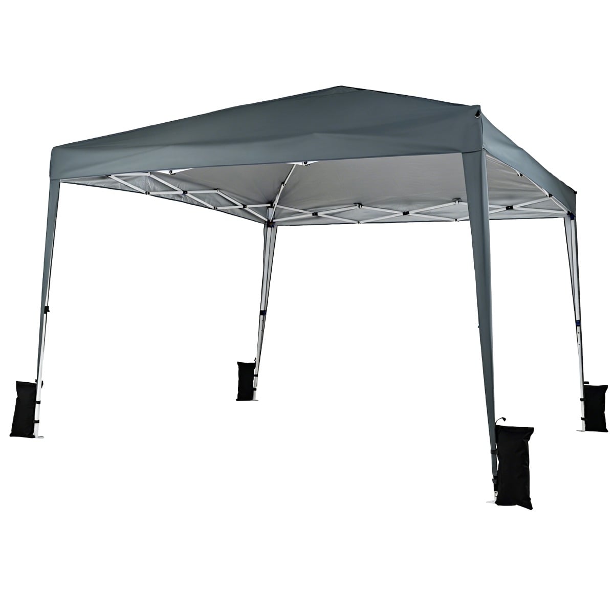 3 x 3 m Faltpavillon Wasserfest Höhenverstellbar Sonnenschutz für Camping Hof Grau