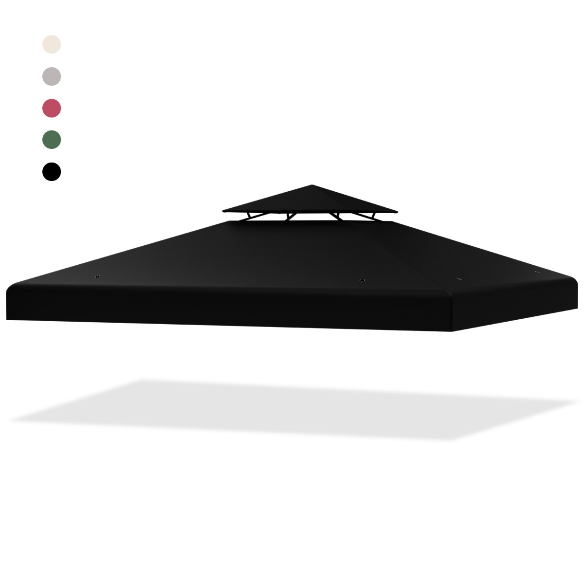 Pavillondach Ersatzdach Pavillonplane Dachabzug Kaminabzug für Pavillon 3 x 3 M Schwarz