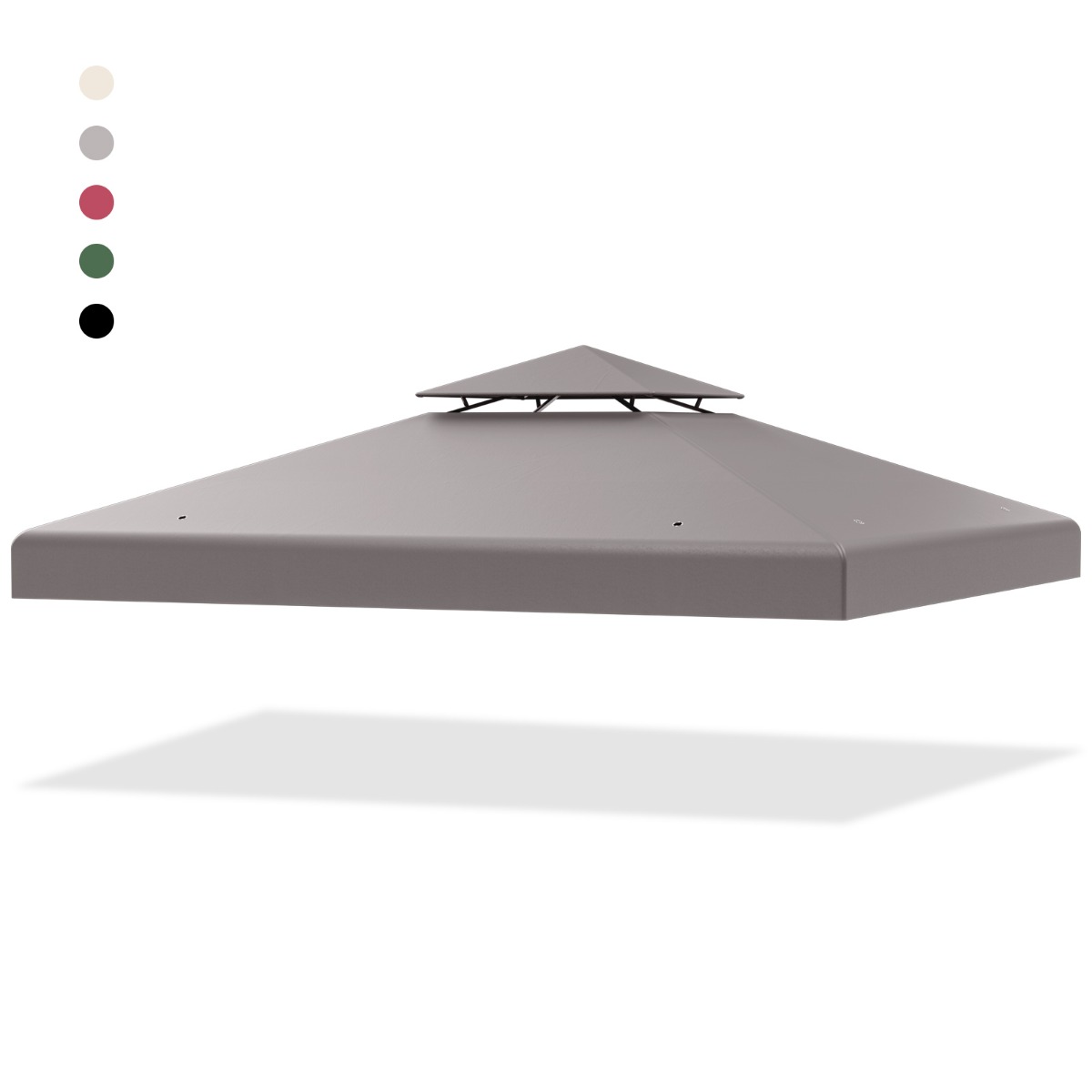 Pavillondach Ersatzdach Pavillonplane Dachabzug Kaminabzug für Pavillon 3 x 3 M Grau