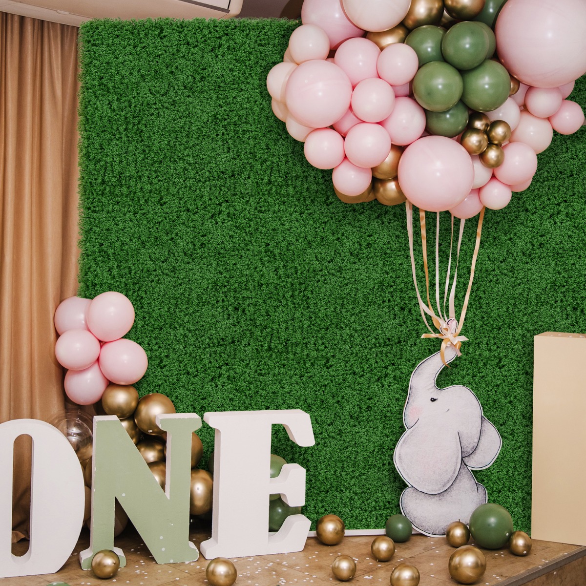 12 Stk. Pflanzenwand 50,5 x 50,5 cm künstliche Mooswand miteinander verbindbar Dunkelgrün