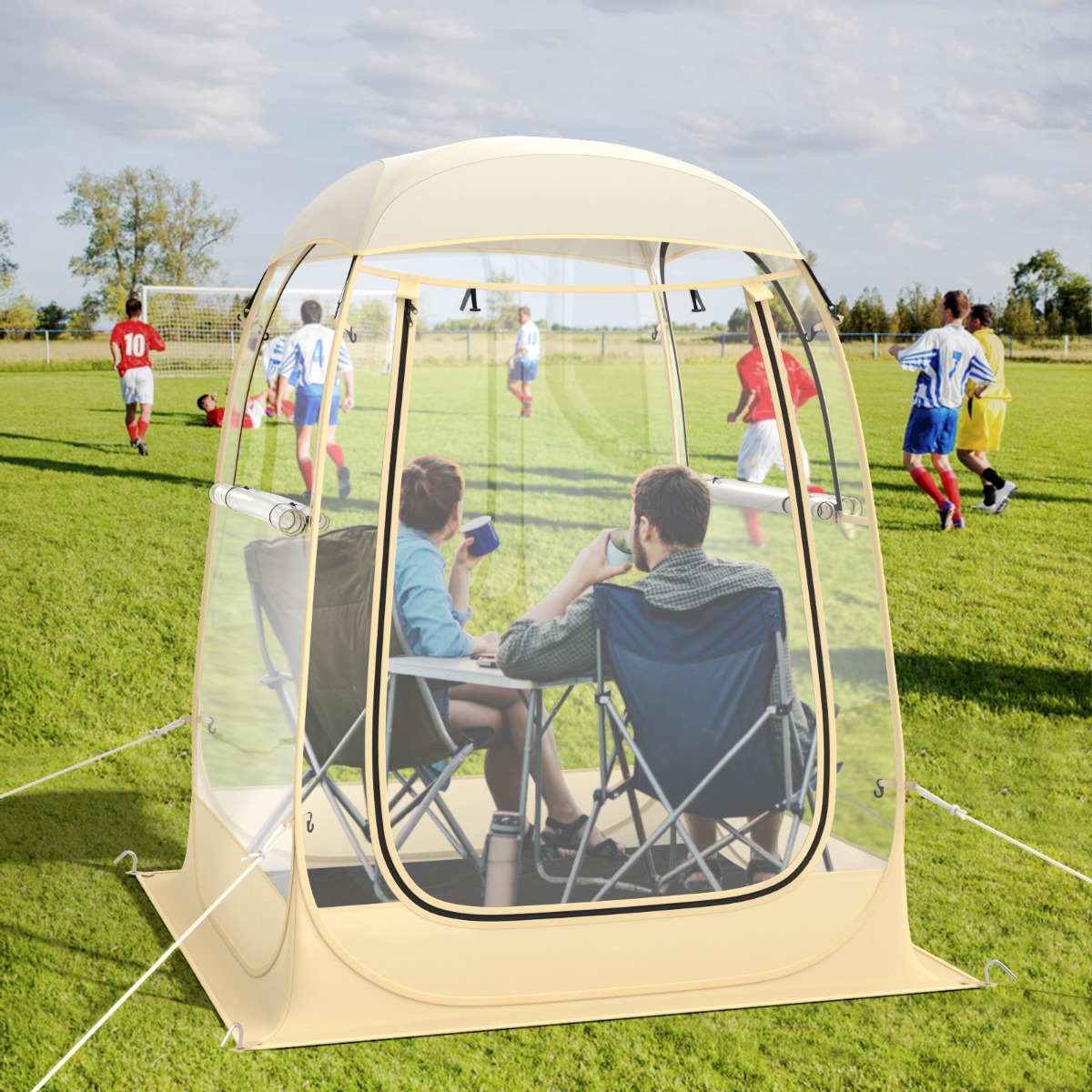 Sportzelt für 1-2 Personen Pop-Up-Zelt mit wetterfestes Schutzdach tragbares & faltbares Outdoor-Luftpolsterzelt Klein
