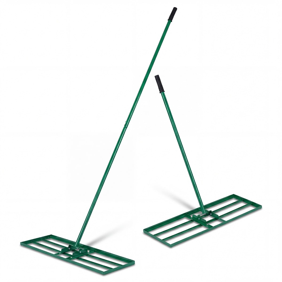 Rasen Nivellierrechen mit Ergonomischem Griff für den Boden 75 x 25 cm Grün