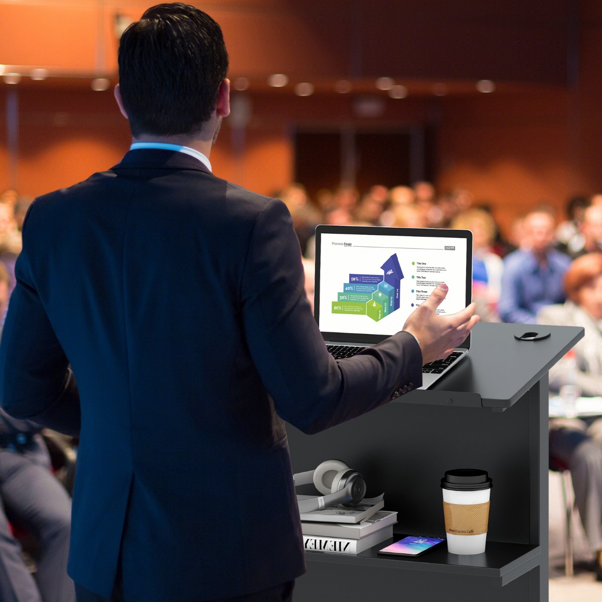 Stehpult höhenverstellbar Steh-Sitz Schreibtisch mit Rollen mobiler Stehschreibtisch Schwarz