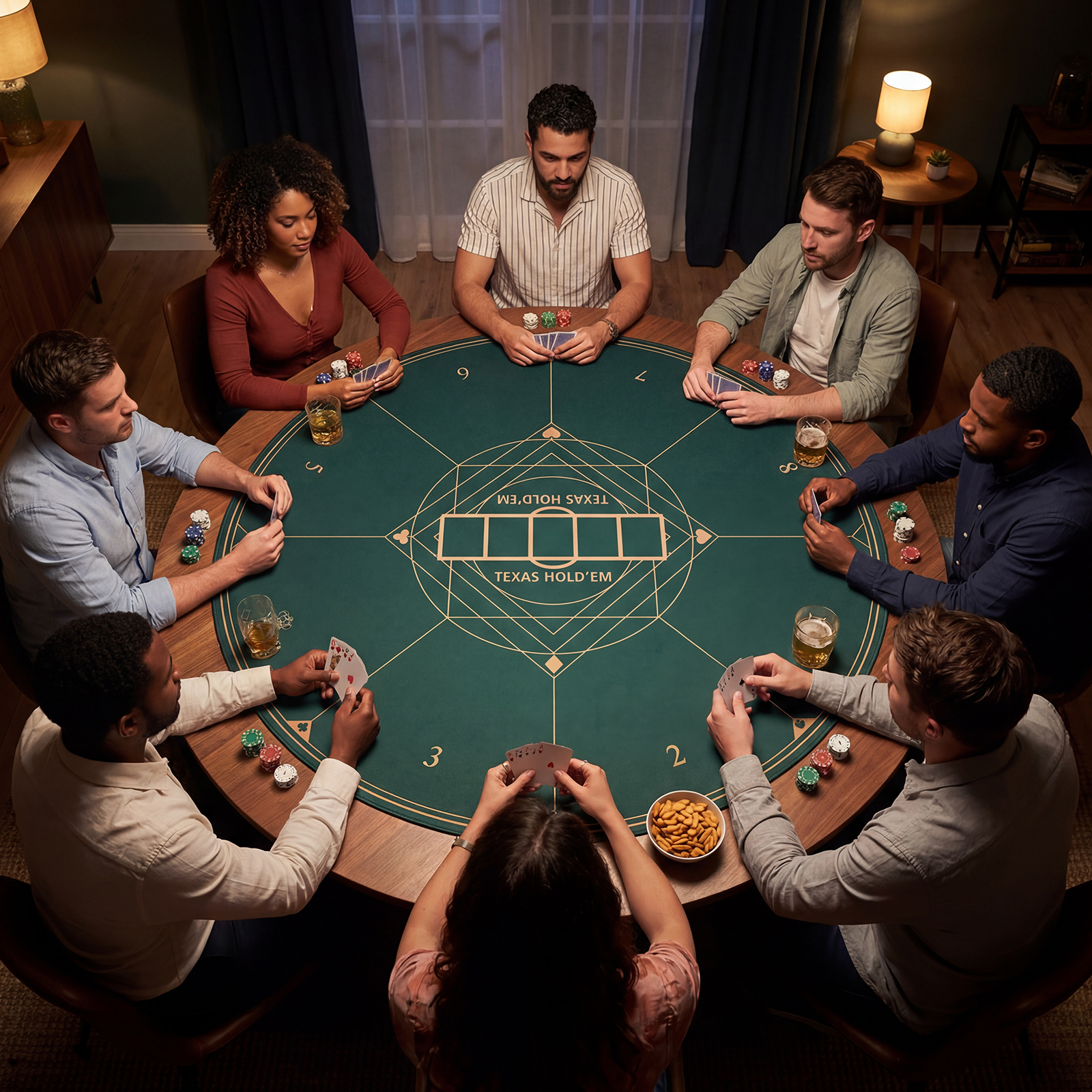 Ø120 cm Runde Pokermatte mit Tragetasche Faltbare Pokerauflage mit Rutschfester Gummibasis