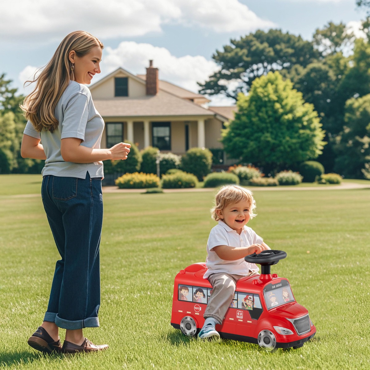 Rutschauto mit Musik & Stauraum & Kippschutz Rutscherfahrzeug Rutscher Auto Aufsitzbus