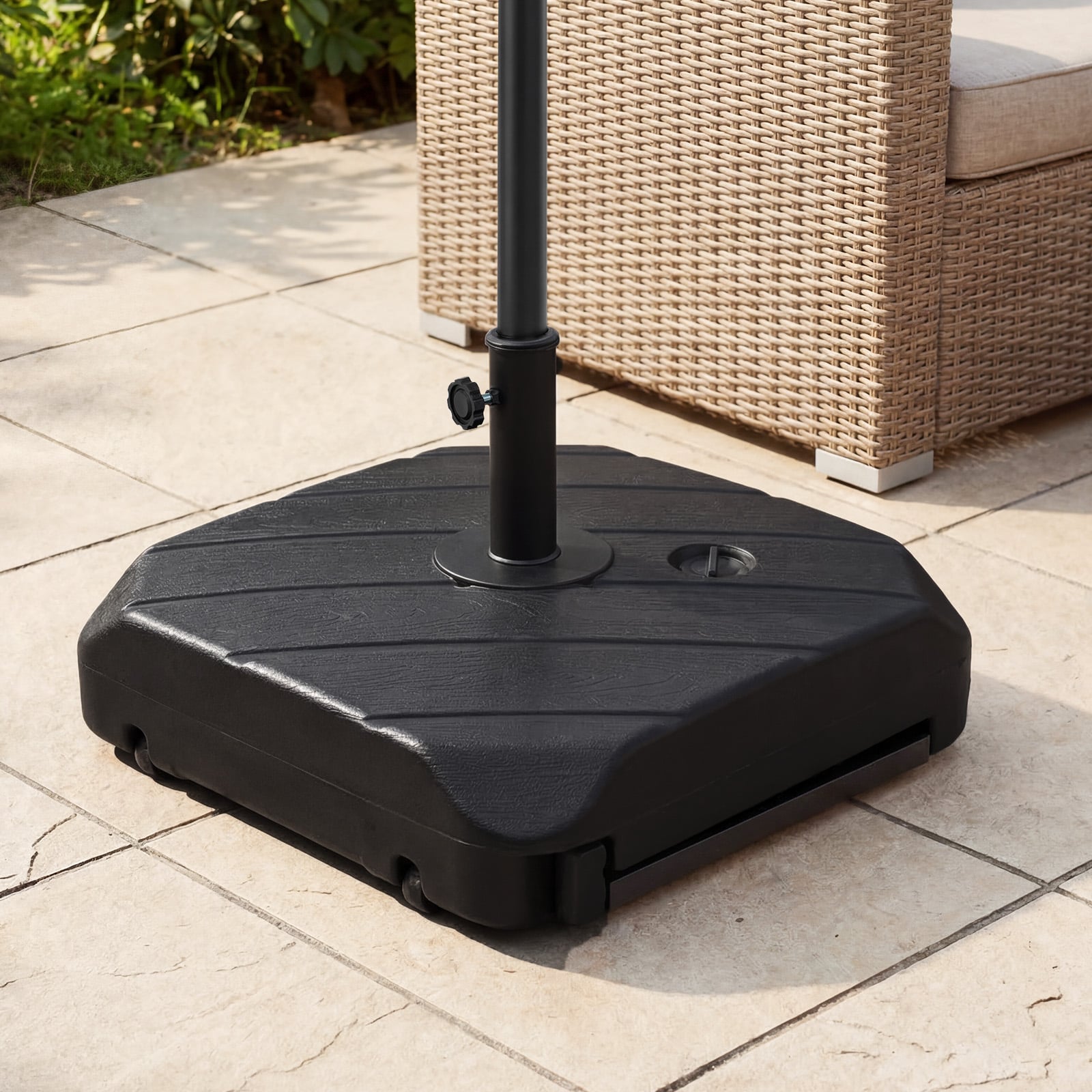 Sonnenschirmständer Schirmständer Sonnenschirm Befüllbar bis. 95 kg Schirmhalter mit Rollen