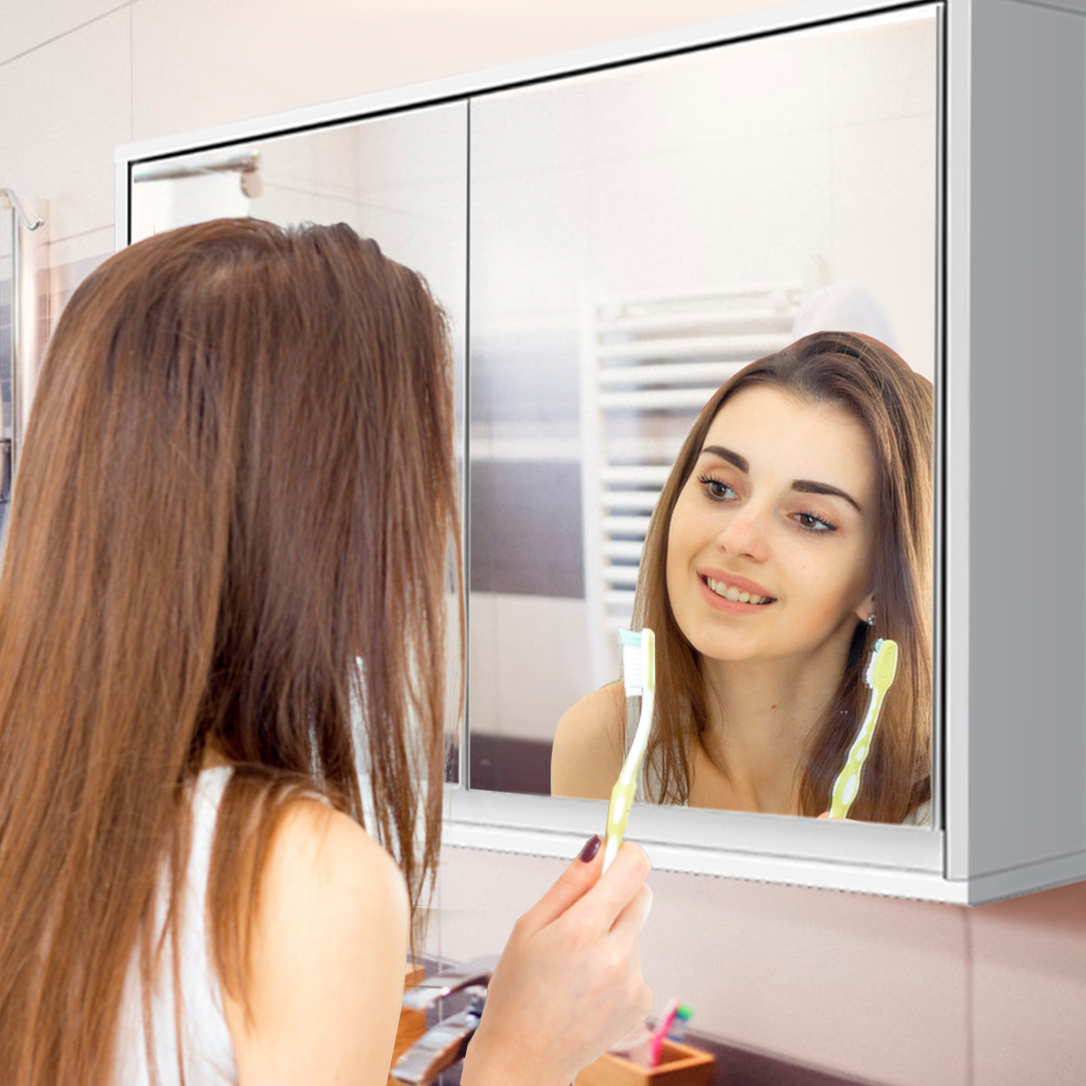 Spiegelschrank Badezimmer Badezimmerspiegel mit Ablagen Badezimmerspiegelschrank Weiß