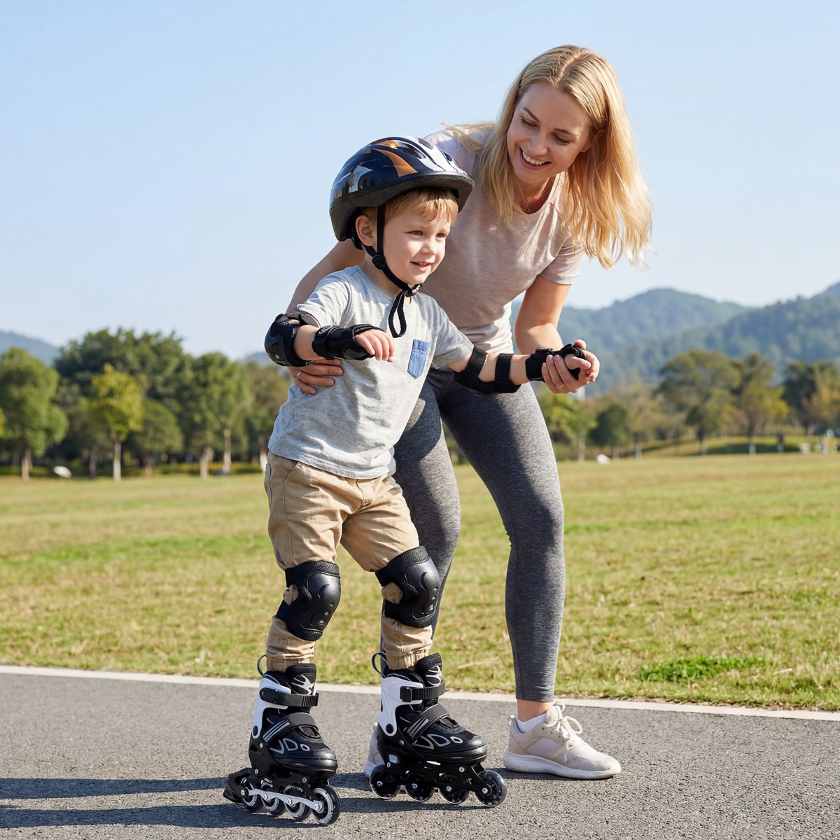 Kinder Rollschuhe 4 Größen Verstellbar Inline Roller Skates mit Leuchtenden Rädern S (EU 27-31)
