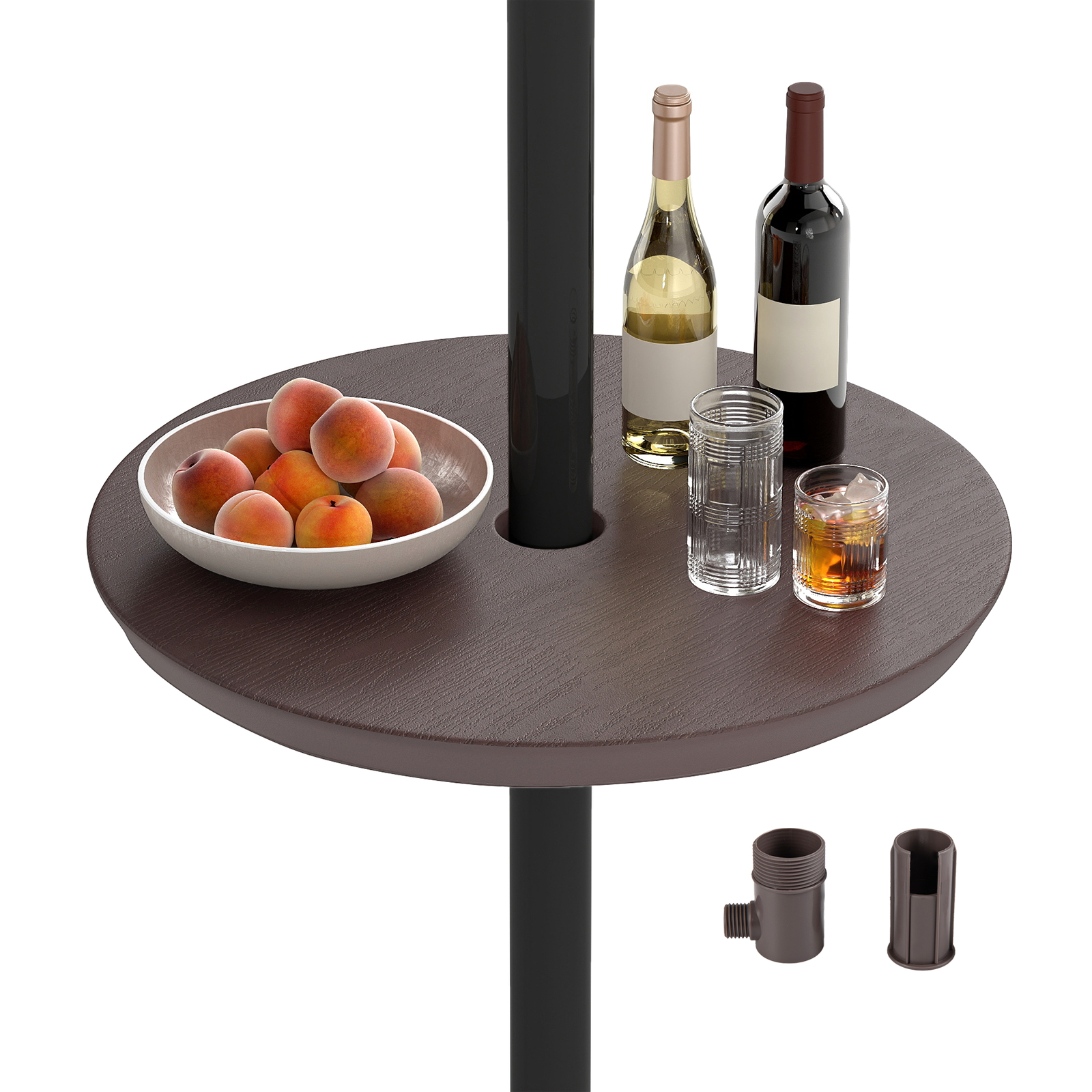 Verstellbarer Sonnenschirm-Tisch mit Schirmloch für 38-48mm Schirmstange Schirmtisch Kaffee