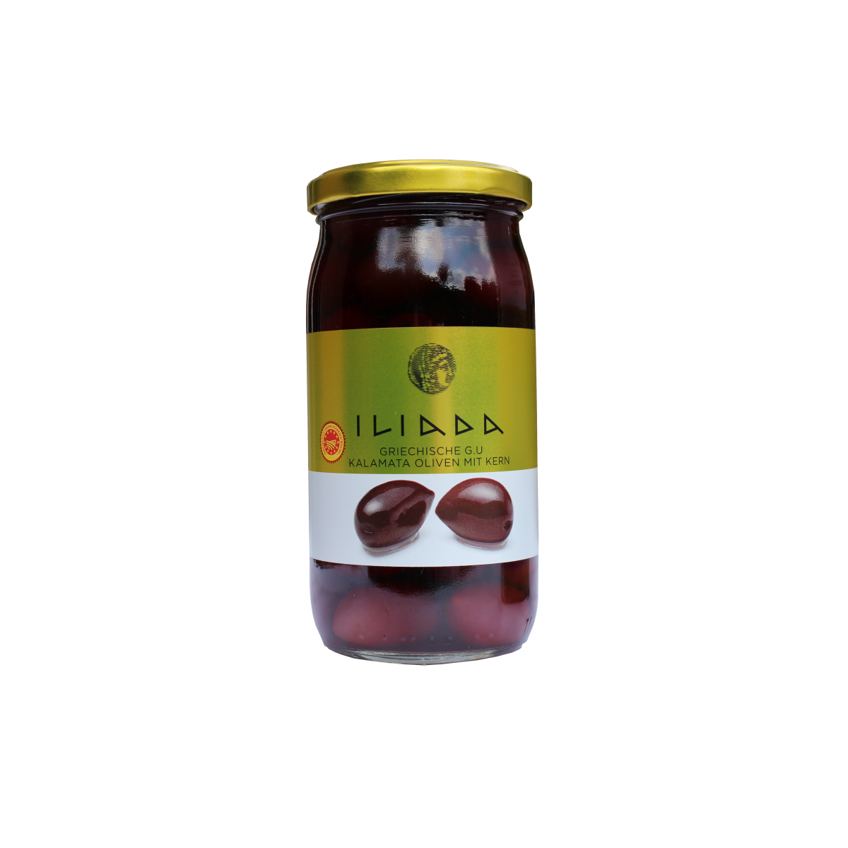 ILIADA Kalamata schwarze Jumbo Oliven von Agro Vim (370g)