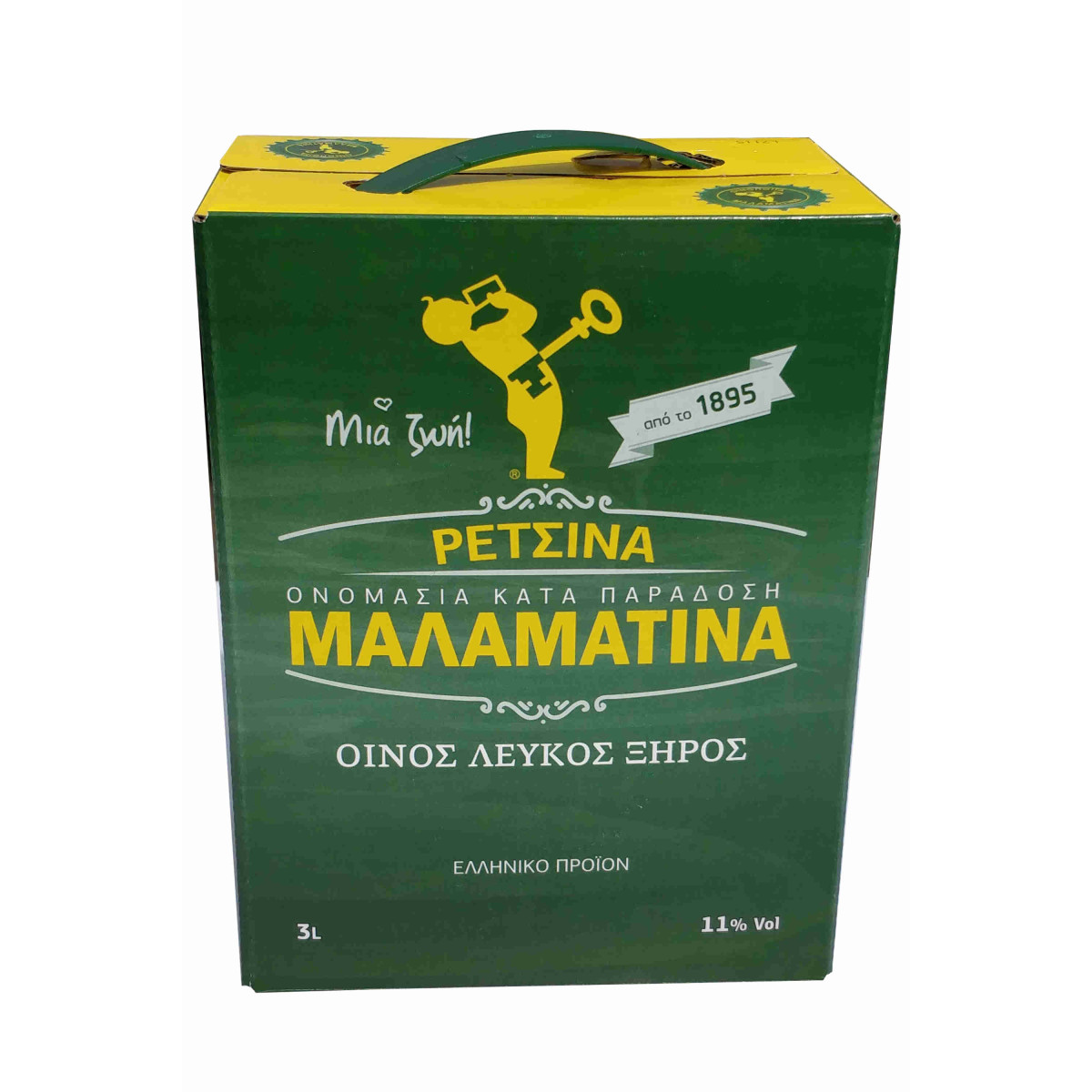 Malamatina Retsina gehartzer Weißwein 11% 3 Liter Bag in Box