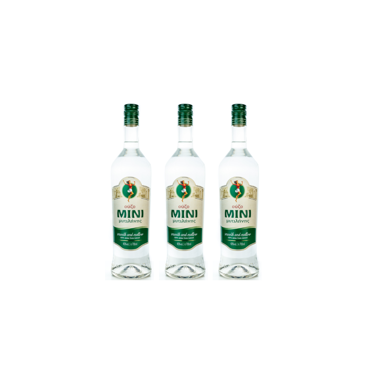 3x Ouzo Mini Mytilini (700ml/40% Vol.)