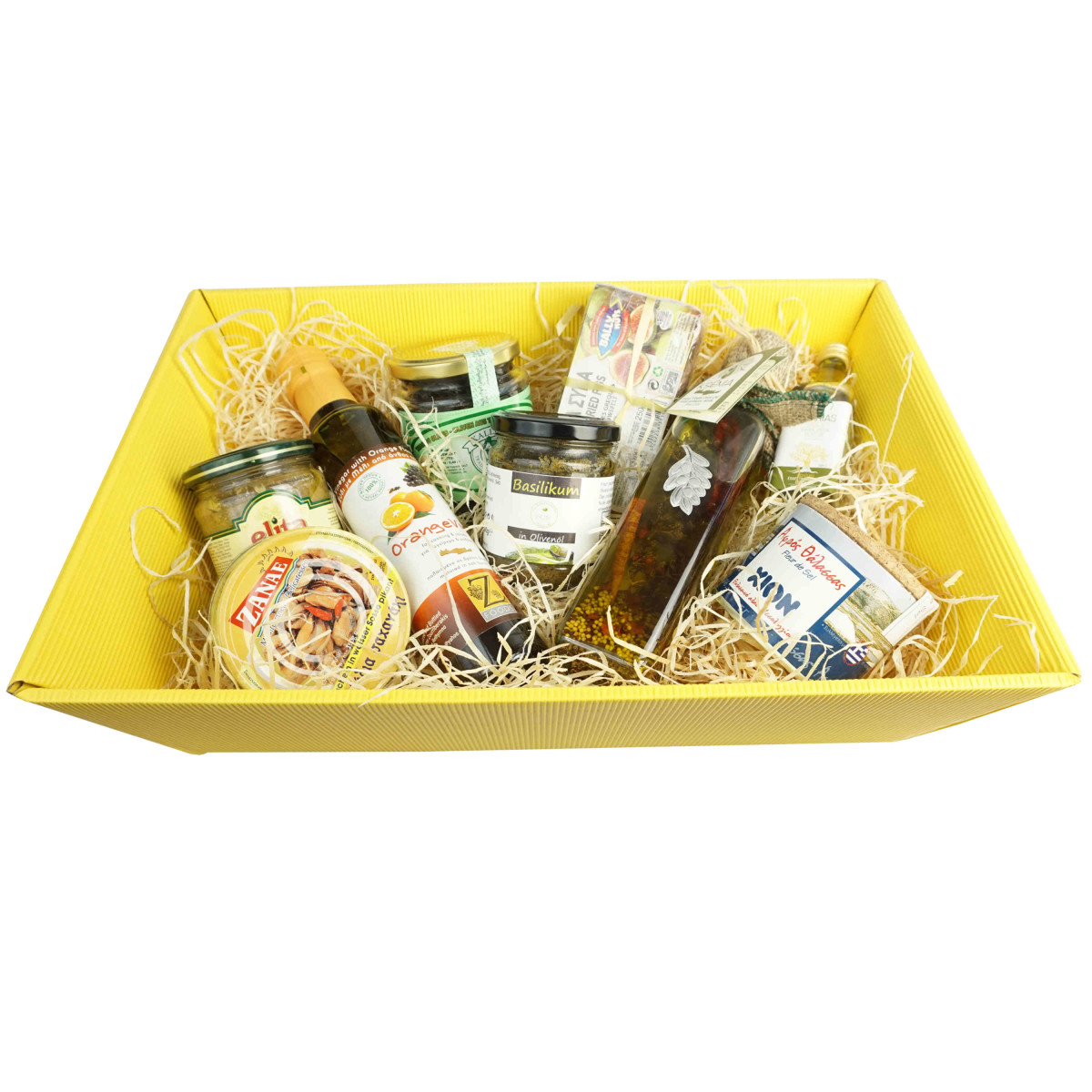 Großer Geschenkkorb mit Feinkost,Essig, Pesto
