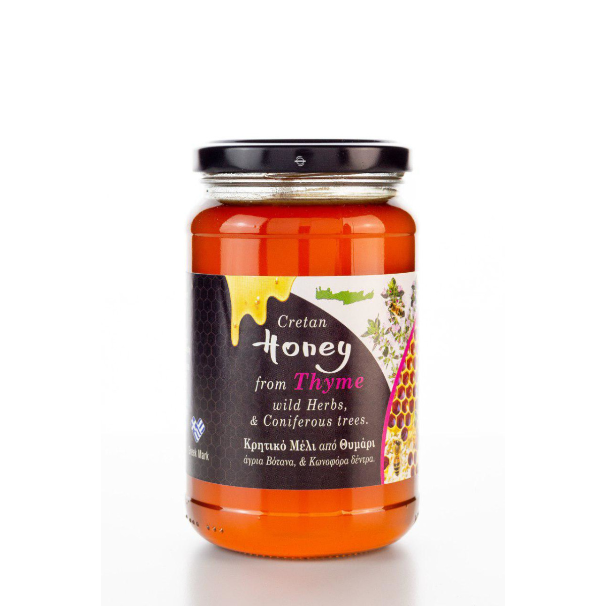 Aromas of Crete Honig Thymian, wilden Kräutern & Nadelbäumen 450g Glas