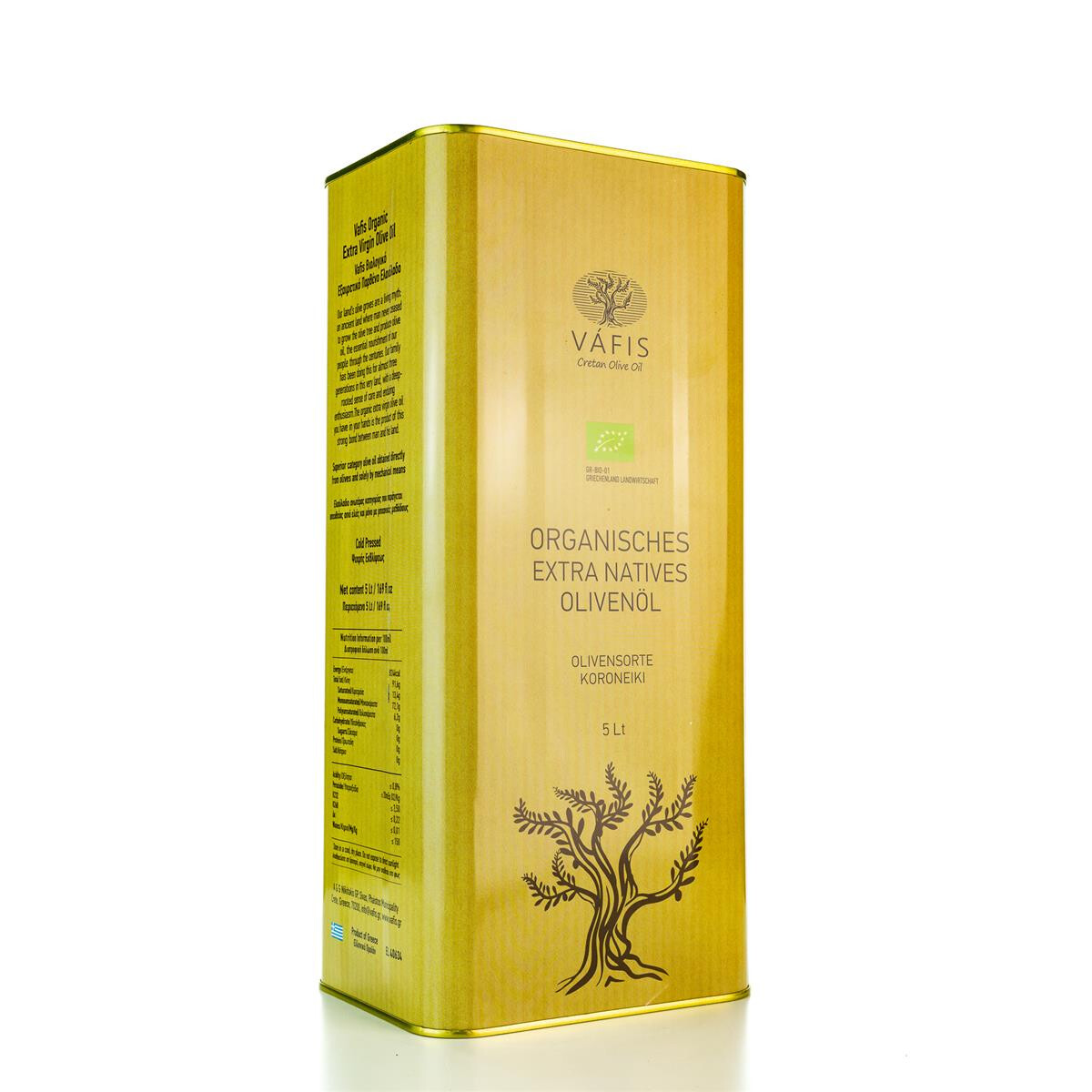 Vafis Extra natives Olivenöl BIO aus Sivas Kreta 5L Kanister