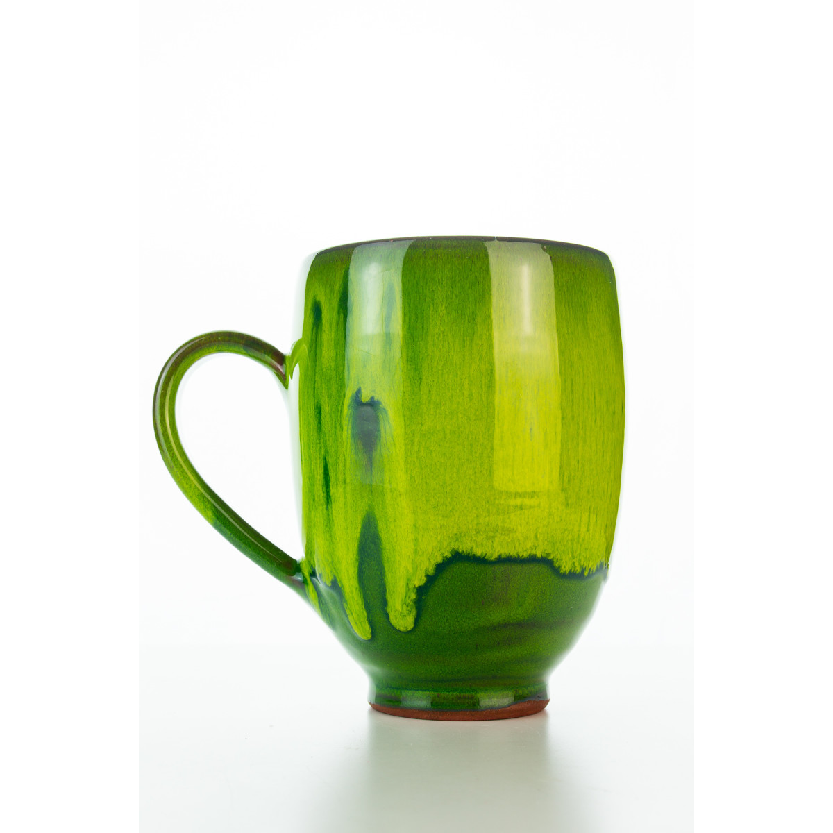 Hydria Original handgemachte Keramik Tasse Oval XXL von Kreta - grün