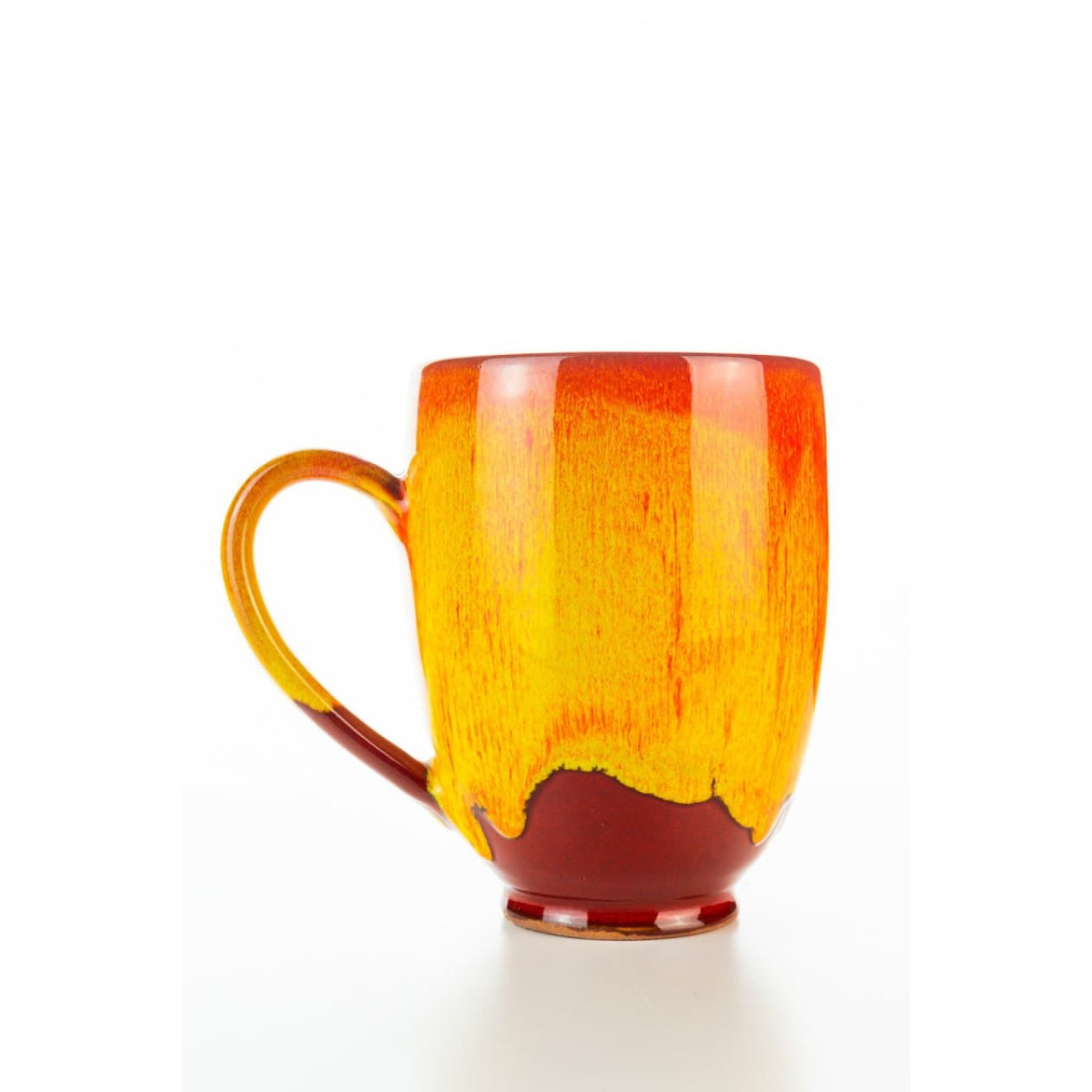 Hydria Original handgemachte Keramik Tasse Oval XXL von Kreta - rot