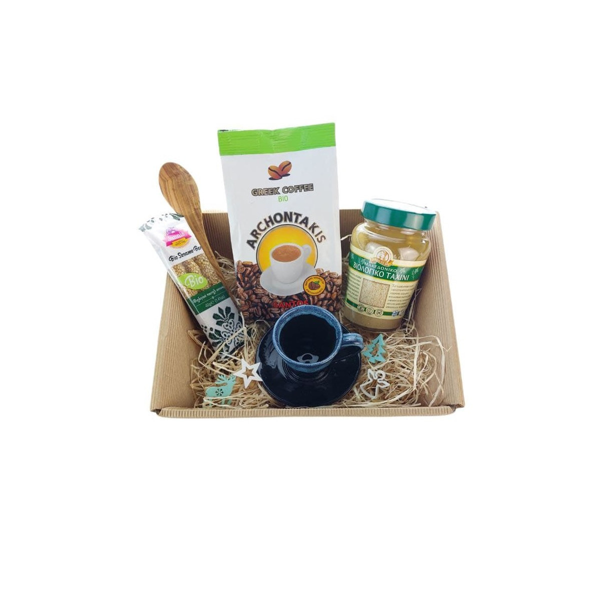 BIO Mokka Geschenkkorb Schwarz-Blau