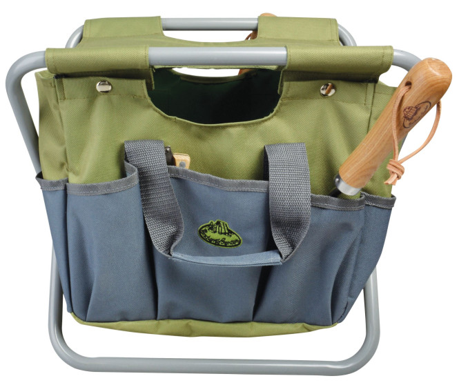 Esschert Design Gartengeräte Stuhl grau, 40 x 31 x 31 cm