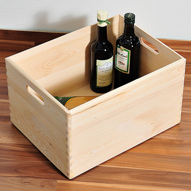 2 Stück Kesper Allzweckkiste, Holzkiste, Aufbewahrungskiste, aus FSC®- Kiefernholz, Maße: ca. 400 x 300 x 230 mm, natur