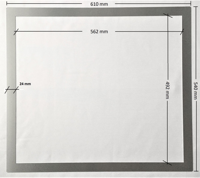 Kochfeld Adapterrahmen aus Edelstahl, 61 x 54 x 0,1cm
