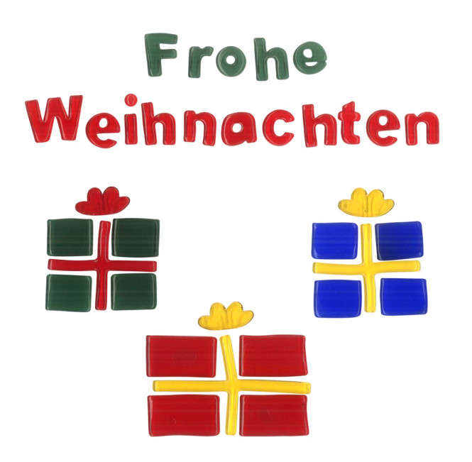 MagicGel Fensterbilder Weihnachten - Weihnachtsgeschenke (23 x 22 cm), Fensterdeko, Spiegeldeko