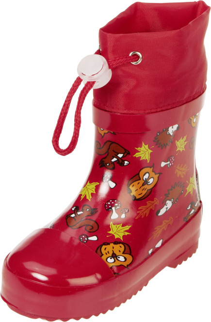 Playshoes Kinder Gummistiefel Waldtiere gefüttert, Farbe: rot, Größe: 26