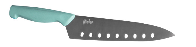 Steuber Chefmesser 33 cm, scharfes Kochmesser für Fisch, Fleisch, Kräuter, Küchenmesser mit ergonomischem Griff, grün