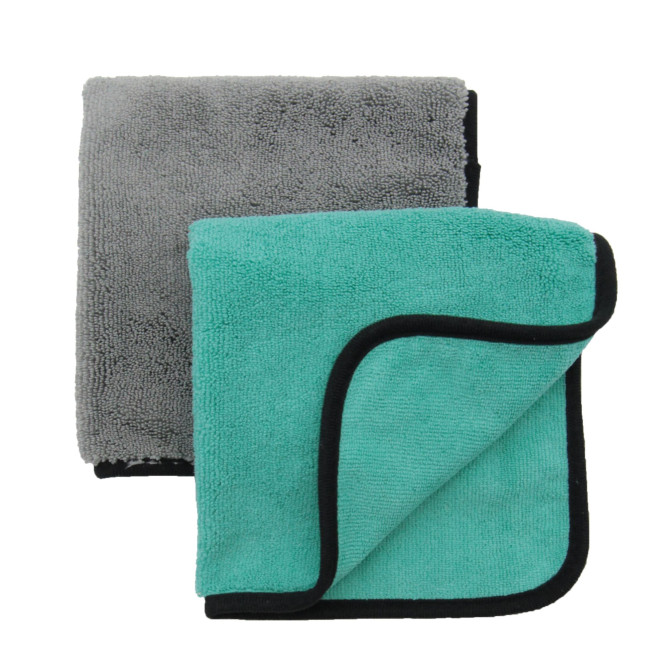 Steuber Mikrofasertuch 2er Set saugstark & fusselfrei, Streifen-rein, Lack und Oberflächen-schonend