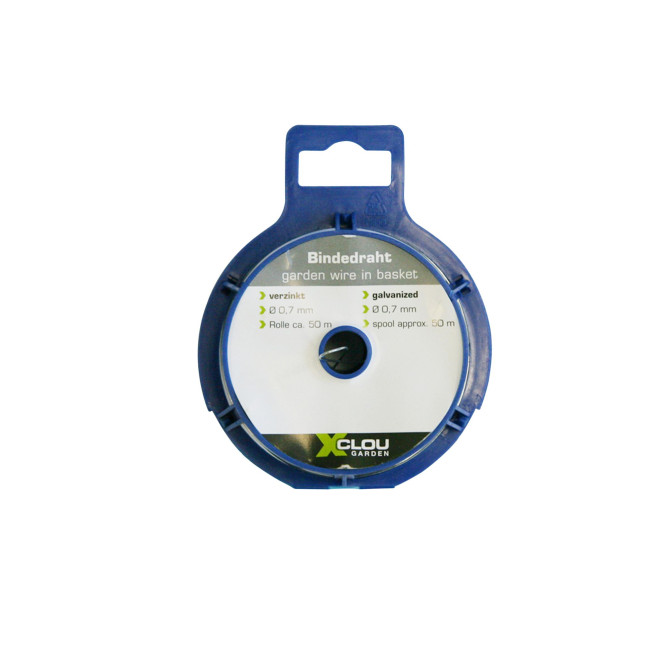XCLOU GARDEN Bindedraht, Wickeldraht, auf Spule, 0,70 mm x 50 m, galvanisiert
