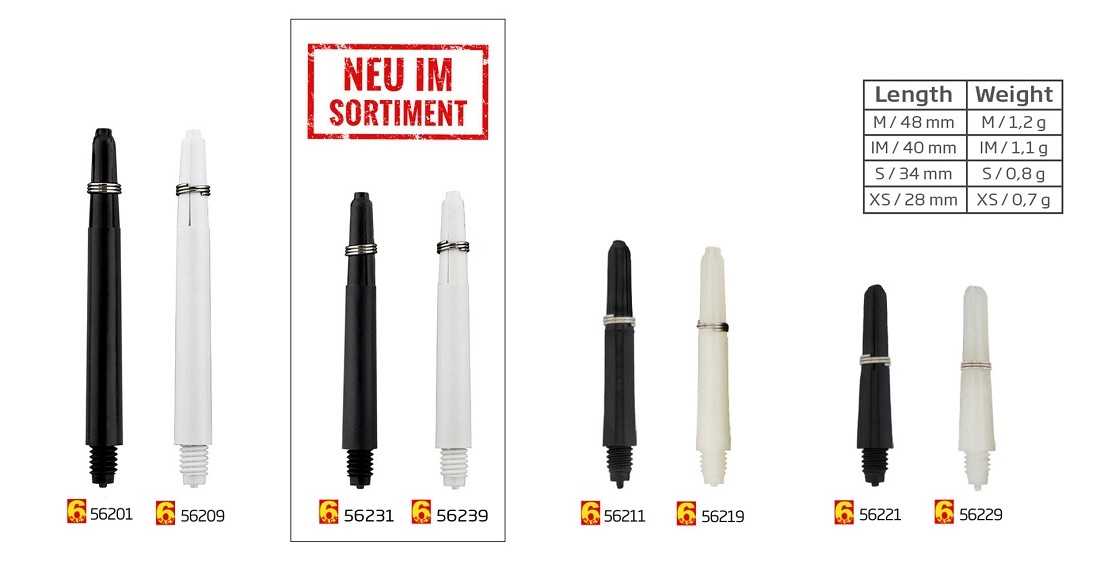 BULL`S 6-Pack Nylon Shaft xs wei?