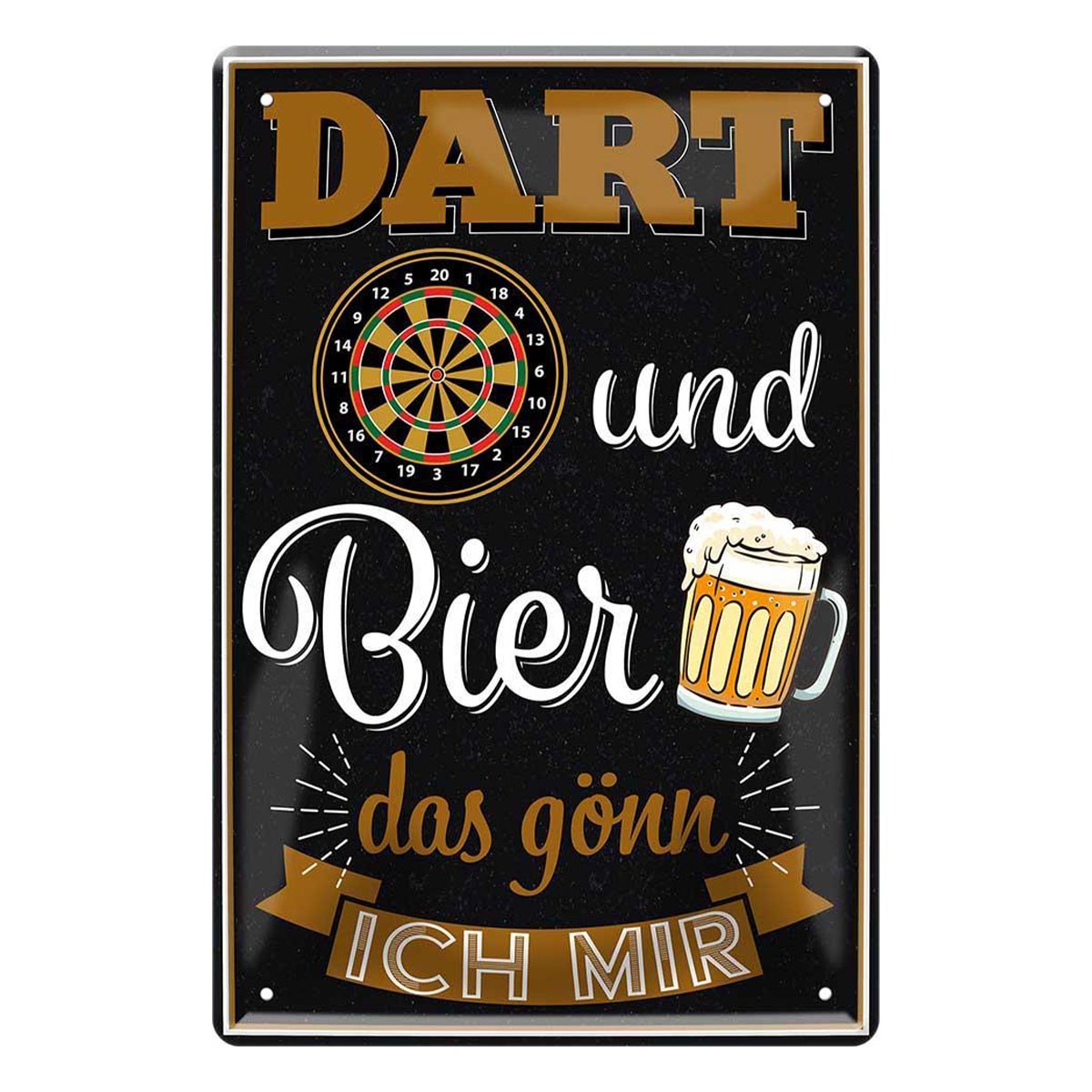 Deko Blechschild 20x30cm ? Dart und Bier das g?nn ich mir
