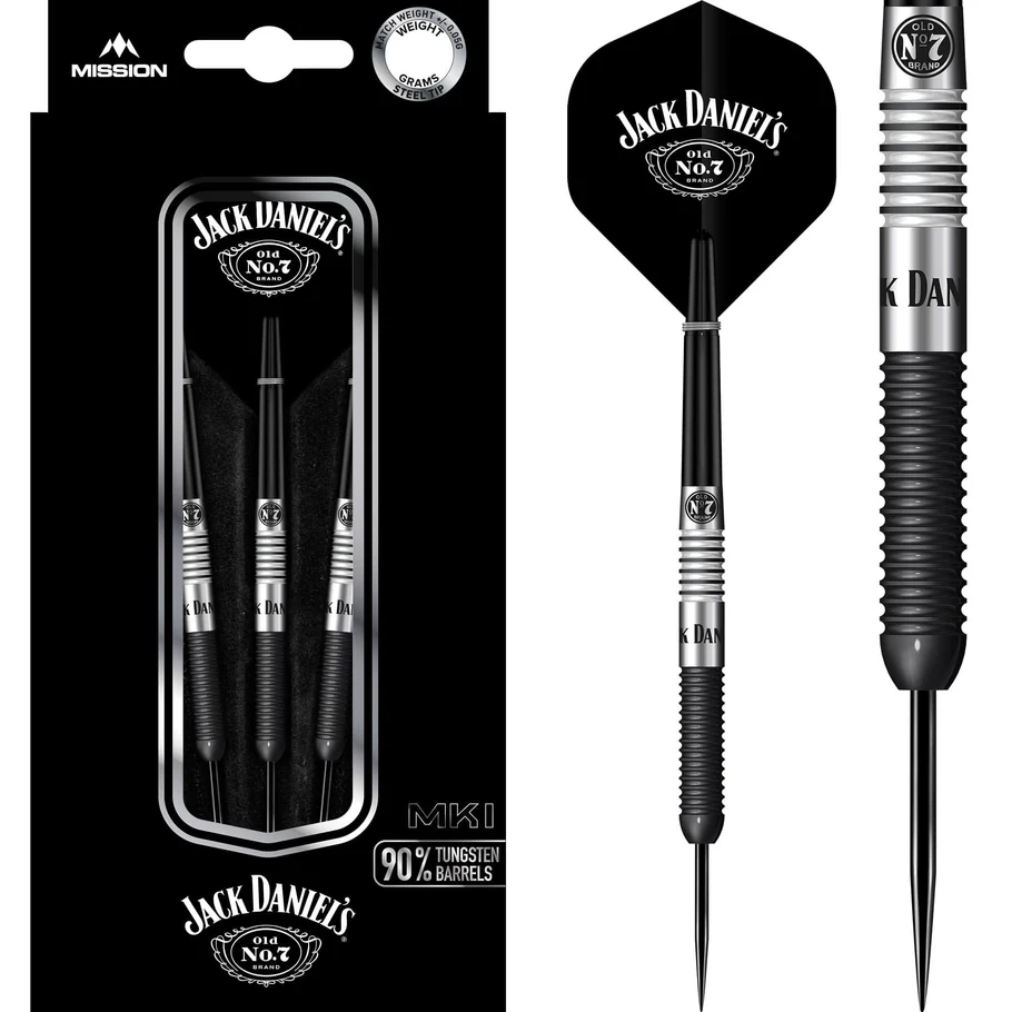 Jack Daniels Old No7 90% Steeldarts Black 23g