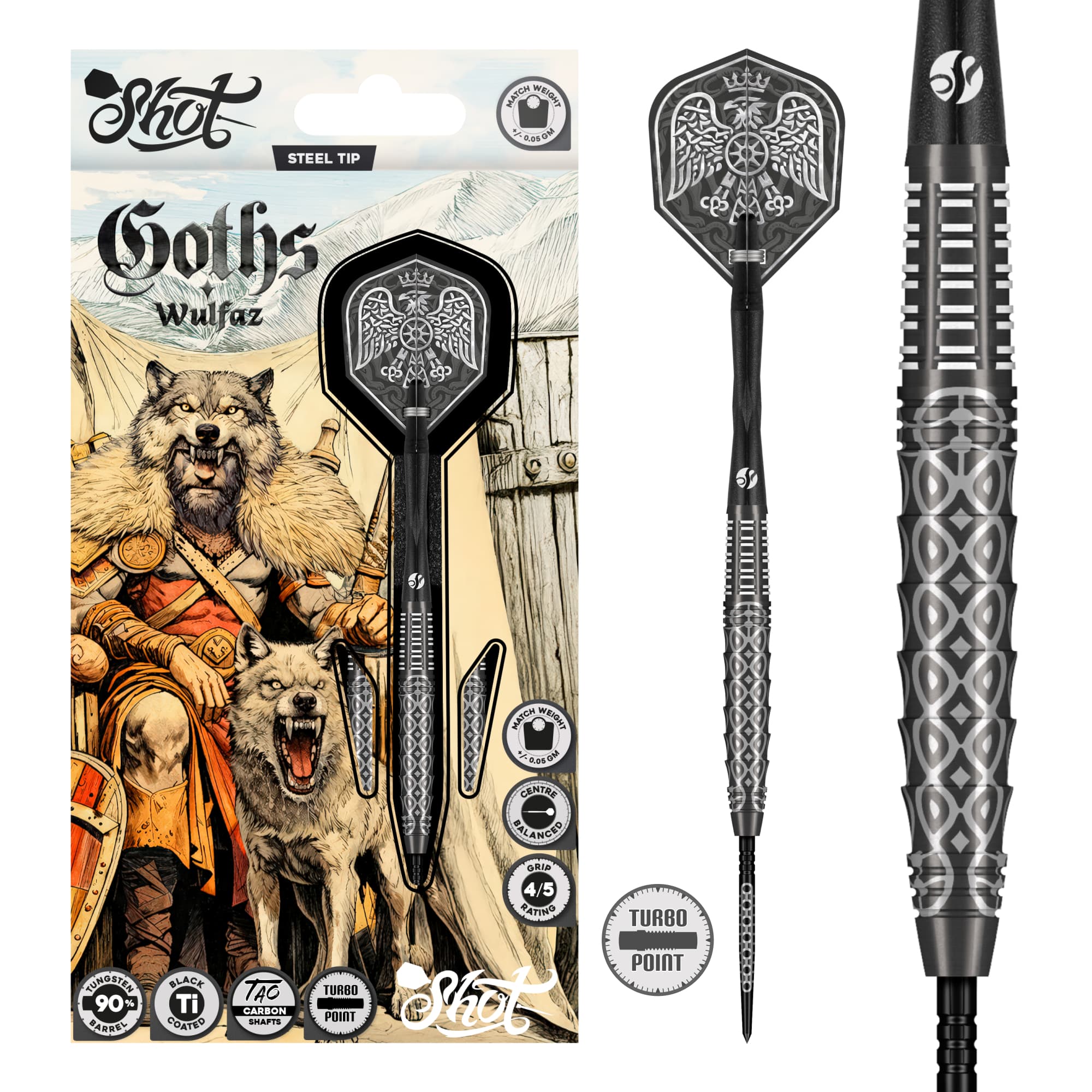 Shot Goths Wulfaz Steeldarts 90% TP 23g