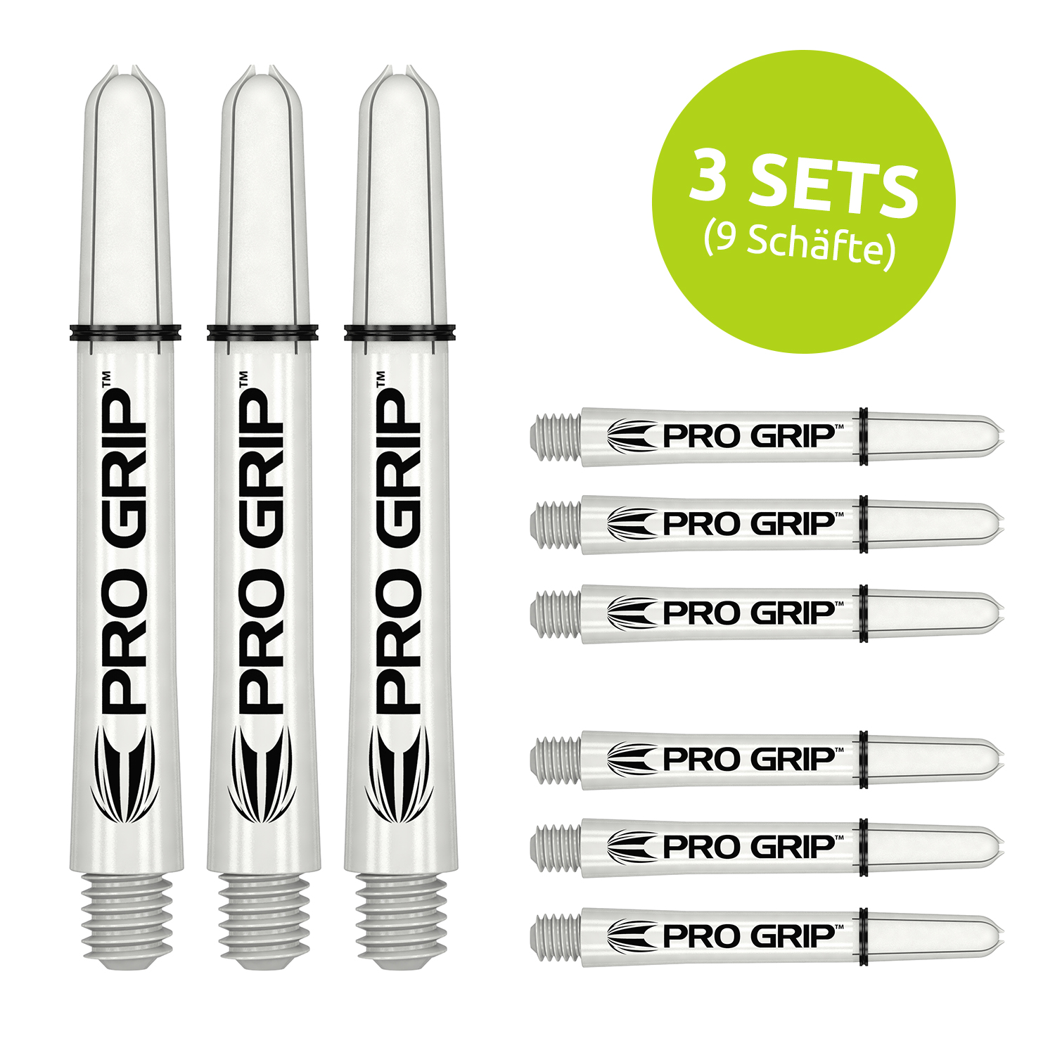 Target Pro Grip Schaft - Wei? - 3 Sets Short 34 mm