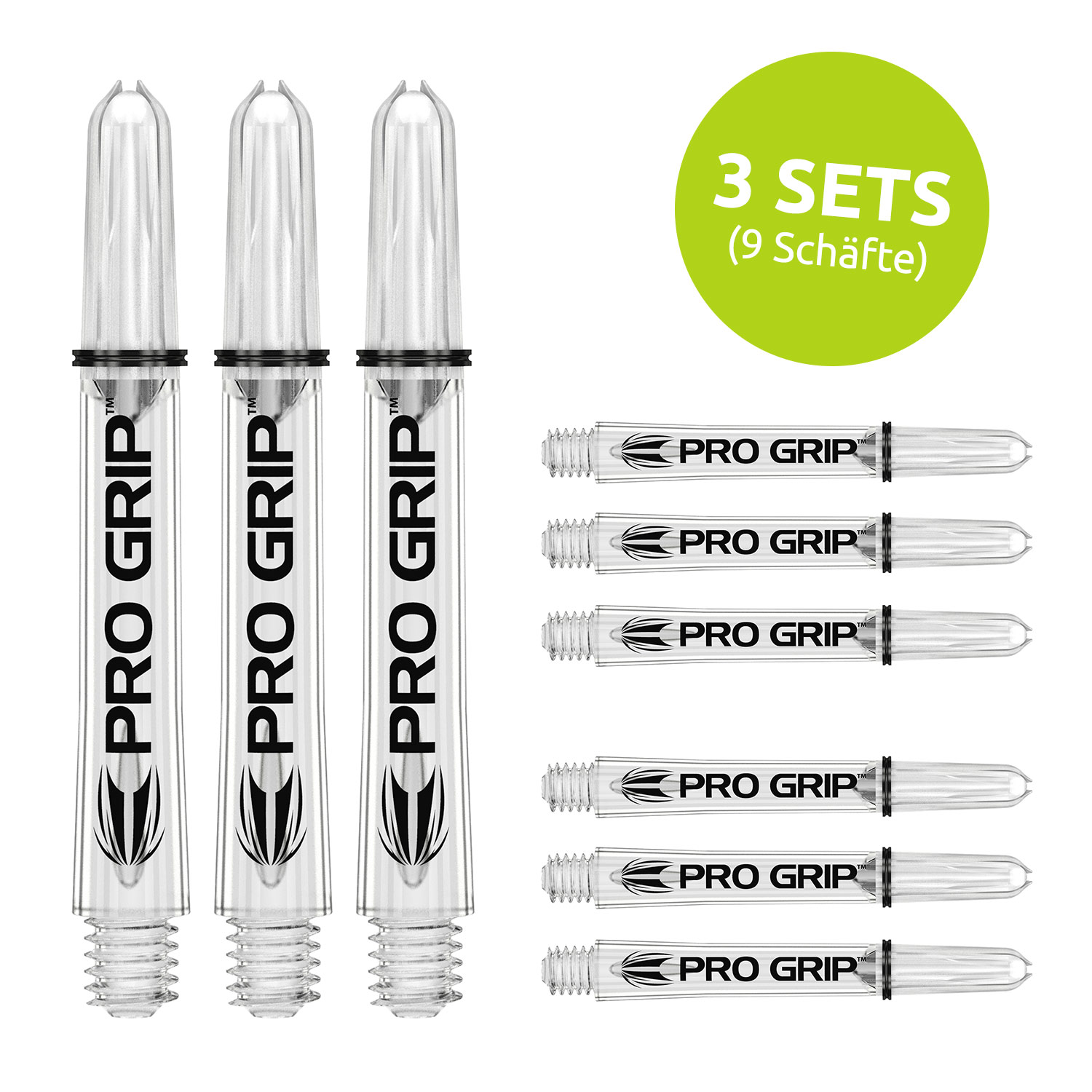 Target Pro Grip Schaft - Transparent / Clear - 3 Sets Intermediate 41 mm