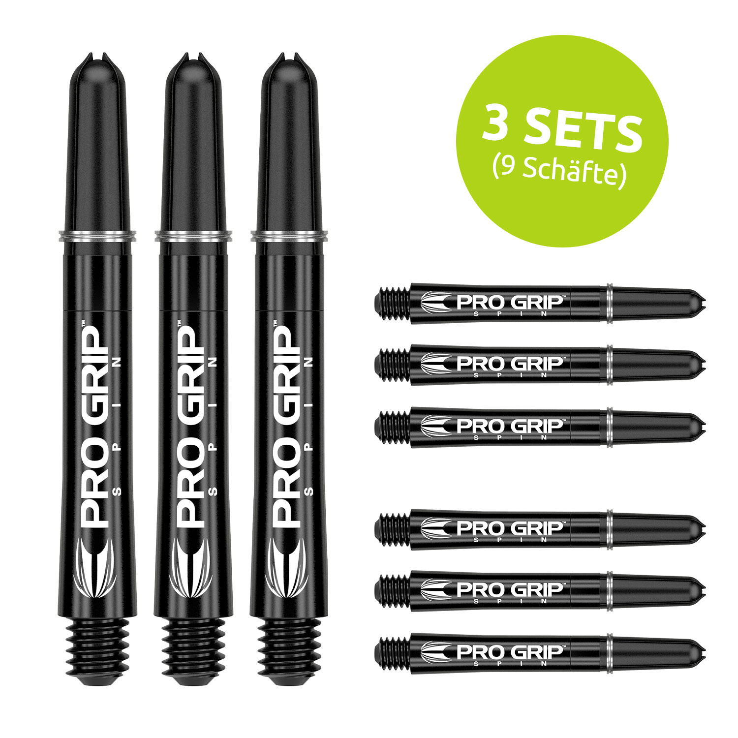 Target Pro Grip Spin Schaft - Schwarz - 3 Sets Intermediate 41 mm