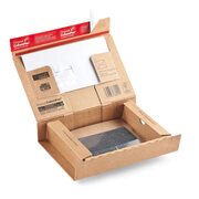 Fixtray für  5' Smartphone inkl. Versandkarton mit Selbstklebeverschluss & Aufreißfaden braun