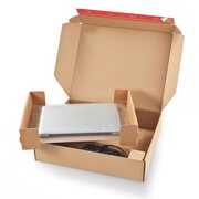 Fixtray für 17' Notebook inkl. Versandkarton mit Selbstklebeverschluss & Aufreißfaden braun
