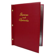 Speisekarte (PVC) 'Speisen und Getränke' weinrot, 8 Seiten, A4, 1 Stk.