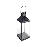 Laterne 'Antike' aus Metall/Glas, schwarz, 37cm, 1 Stk.