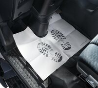 Fußraumschoner Einweg-Fußmatten LKW Folienbeschichtetes Papier bedruckt 450mm x 500mm, 500 Stk.