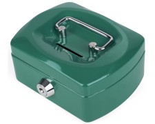 Geldkassette Spardose mit Sparschlitz mit entnehmbaren Münzfach 125 mm, grün