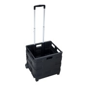 Klappbarer Einkaufstrolley large, mit Leichtlaufrädern, bis 30 kg, schwarz