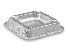 Alu Aschenbecher aus kräftigem Aluminium, eckig, 12,6 x 12,6 x 2,2 cm, 100 Stk.