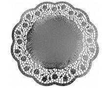 Deko-Tortenspitzen rund silber O 32 cm, 4 Stk.