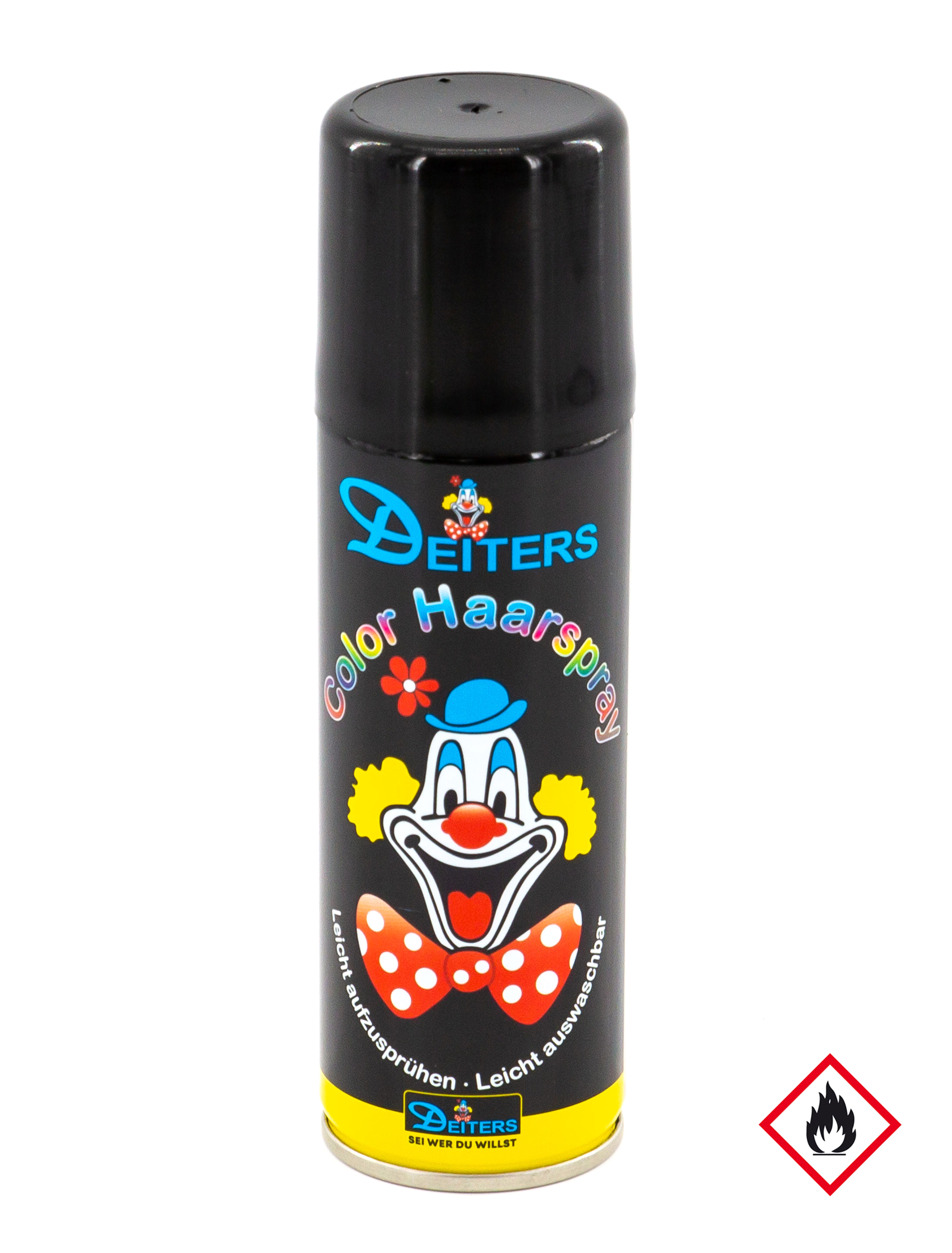 Haarspray Color 125ml schwarz Schminke für Karneval & Fasching